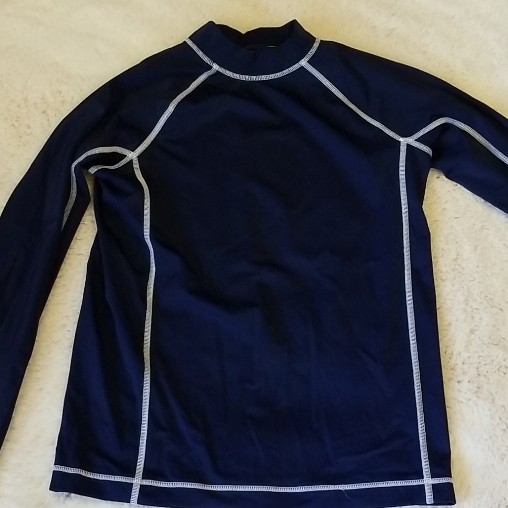 Boys Navy Rashguard Long Sleeve